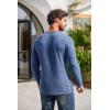 imageCOOFANDY Mens 2Pack Slim Fit Henley Shirts Long Sleeve Lightweight Fashion Casual Cotton Basic T ShirtsBlueKhaki