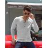 imageCOOFANDY Mens 2Pack Slim Fit Henley Shirts Long Sleeve Lightweight Fashion Casual Cotton Basic T ShirtsBlueLight Gray