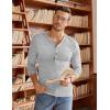 imageCOOFANDY Mens 2Pack Slim Fit Henley Shirts Long Sleeve Lightweight Fashion Casual Cotton Basic T ShirtsBlueLight Gray