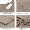imageCOOFANDY Mens 2Pack Slim Fit Henley Shirts Long Sleeve Lightweight Fashion Casual Cotton Basic T ShirtsKhakiDark Gray