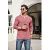 imageCOOFANDY Mens 2Pack Slim Fit Henley Shirts Long Sleeve Lightweight Fashion Casual Cotton Basic T ShirtsWine RedBlue
