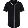 imageCOOFANDY Mens Baseball Button Down Jersey Short Sleeve Hipster Hip Hop T ShirtsBlack