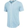 imageCOOFANDY Mens Baseball Button Down Jersey Short Sleeve Hipster Hip Hop T ShirtsLight Blue