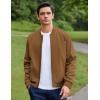 imageCOOFANDY Mens Bomber Jacket Lightweight Casual Stylish Light Flight Jacket Windbreaker Varsity JacketsBrown
