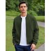imageCOOFANDY Mens Bomber Jacket Lightweight Casual Stylish Light Flight Jacket Windbreaker Varsity JacketsDark Green