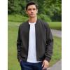 imageCOOFANDY Mens Bomber Jacket Lightweight Casual Stylish Light Flight Jacket Windbreaker Varsity JacketsDark Grey