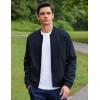 imageCOOFANDY Mens Bomber Jacket Lightweight Casual Stylish Light Flight Jacket Windbreaker Varsity JacketsNavy Blue