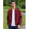 imageCOOFANDY Mens Bomber Jacket Lightweight Casual Stylish Light Flight Jacket Windbreaker Varsity JacketsWine Red