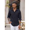 imageCOOFANDY Mens Button Down Long Sleeve Shirt Casual Untucked Dress Shirt Regular Fit Wedding ShirtsBlack Iris