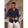 imageCOOFANDY Mens Button Down Long Sleeve Shirt Casual Untucked Dress Shirt Regular Fit Wedding ShirtsBlack Iris