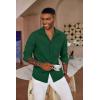 imageCOOFANDY Mens Button Down Long Sleeve Shirt Casual Untucked Dress Shirt Regular Fit Wedding ShirtsEvergreen