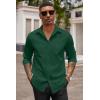 imageCOOFANDY Mens Button Down Long Sleeve Shirt Casual Untucked Dress Shirt Regular Fit Wedding ShirtsEvergreen