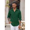 imageCOOFANDY Mens Button Down Long Sleeve Shirt Casual Untucked Dress Shirt Regular Fit Wedding ShirtsEvergreen