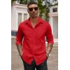 imageCOOFANDY Mens Button Down Long Sleeve Shirt Casual Untucked Dress Shirt Regular Fit Wedding ShirtsFiery Red
