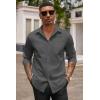 imageCOOFANDY Mens Button Down Long Sleeve Shirt Casual Untucked Dress Shirt Regular Fit Wedding ShirtsGranite Gray
