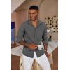imageCOOFANDY Mens Button Down Long Sleeve Shirt Casual Untucked Dress Shirt Regular Fit Wedding ShirtsGranite Gray