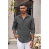 imageCOOFANDY Mens Button Down Long Sleeve Shirt Casual Untucked Dress Shirt Regular Fit Wedding ShirtsGranite Gray