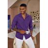 imageCOOFANDY Mens Button Down Long Sleeve Shirt Casual Untucked Dress Shirt Regular Fit Wedding ShirtsImperial Purple
