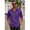 imageCOOFANDY Mens Button Down Long Sleeve Shirt Casual Untucked Dress Shirt Regular Fit Wedding ShirtsImperial Purple