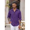 imageCOOFANDY Mens Button Down Long Sleeve Shirt Casual Untucked Dress Shirt Regular Fit Wedding ShirtsImperial Purple