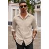 imageCOOFANDY Mens Button Down Long Sleeve Shirt Casual Untucked Dress Shirt Regular Fit Wedding ShirtsOyster Gray