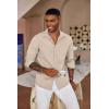 imageCOOFANDY Mens Button Down Long Sleeve Shirt Casual Untucked Dress Shirt Regular Fit Wedding ShirtsOyster Gray