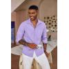 imageCOOFANDY Mens Button Down Long Sleeve Shirt Casual Untucked Dress Shirt Regular Fit Wedding ShirtsPurple Rose