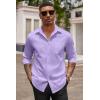 imageCOOFANDY Mens Button Down Long Sleeve Shirt Casual Untucked Dress Shirt Regular Fit Wedding ShirtsPurple Rose
