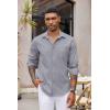 imageCOOFANDY Mens Button Down Long Sleeve Shirt Casual Untucked Dress Shirt Regular Fit Wedding ShirtsQuiet Gray