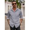 imageCOOFANDY Mens Button Down Long Sleeve Shirt Casual Untucked Dress Shirt Regular Fit Wedding ShirtsQuiet Gray