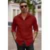 imageCOOFANDY Mens Button Down Long Sleeve Shirt Casual Untucked Dress Shirt Regular Fit Wedding ShirtsRed Dahlia