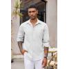 imageCOOFANDY Mens Button Down Long Sleeve Shirt Casual Untucked Dress Shirt Regular Fit Wedding ShirtsWhite