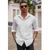 imageCOOFANDY Mens Button Down Long Sleeve Shirt Casual Untucked Dress Shirt Regular Fit Wedding ShirtsWhite