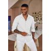 imageCOOFANDY Mens Button Down Long Sleeve Shirt Casual Untucked Dress Shirt Regular Fit Wedding ShirtsWhite