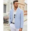 imageCOOFANDY Mens Casual Blazer Lightweight Unlined Sport Coat Regular Fit Two Button Suit JacketCheckered Blazer  Clear Blue