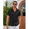 imageCOOFANDY Mens Casual Button Down Shirts Short Sleeve Summer Beach Vacation ShirtsAblack