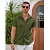 imageCOOFANDY Mens Casual Button Down Shirts Short Sleeve Summer Beach Vacation ShirtsArmy Green