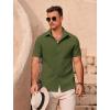 imageCOOFANDY Mens Casual Button Down Shirts Short Sleeve Summer Beach Vacation ShirtsArmy Green