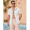 imageCOOFANDY Mens Casual Button Down Shirts Short Sleeve Summer Beach Vacation ShirtsAwhite