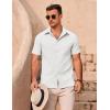 imageCOOFANDY Mens Casual Button Down Shirts Short Sleeve Summer Beach Vacation ShirtsAwhite