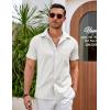 imageCOOFANDY Mens Casual Button Down Shirts Short Sleeve Summer Beach Vacation ShirtsAwhite