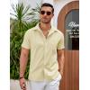 imageCOOFANDY Mens Casual Button Down Shirts Short Sleeve Summer Beach Vacation ShirtsBeige