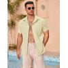 imageCOOFANDY Mens Casual Button Down Shirts Short Sleeve Summer Beach Vacation ShirtsBeige