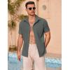 imageCOOFANDY Mens Casual Button Down Shirts Short Sleeve Summer Beach Vacation ShirtsDark Grey