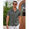 imageCOOFANDY Mens Casual Button Down Shirts Short Sleeve Summer Beach Vacation ShirtsDark Grey