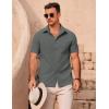 imageCOOFANDY Mens Casual Button Down Shirts Short Sleeve Summer Beach Vacation ShirtsDark Grey