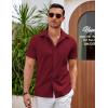 imageCOOFANDY Mens Casual Button Down Shirts Short Sleeve Summer Beach Vacation ShirtsDark Red