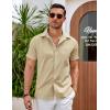 imageCOOFANDY Mens Casual Button Down Shirts Short Sleeve Summer Beach Vacation ShirtsKhaki