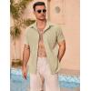 imageCOOFANDY Mens Casual Button Down Shirts Short Sleeve Summer Beach Vacation ShirtsKhaki