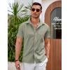 imageCOOFANDY Mens Casual Button Down Shirts Short Sleeve Summer Beach Vacation ShirtsLight Grey